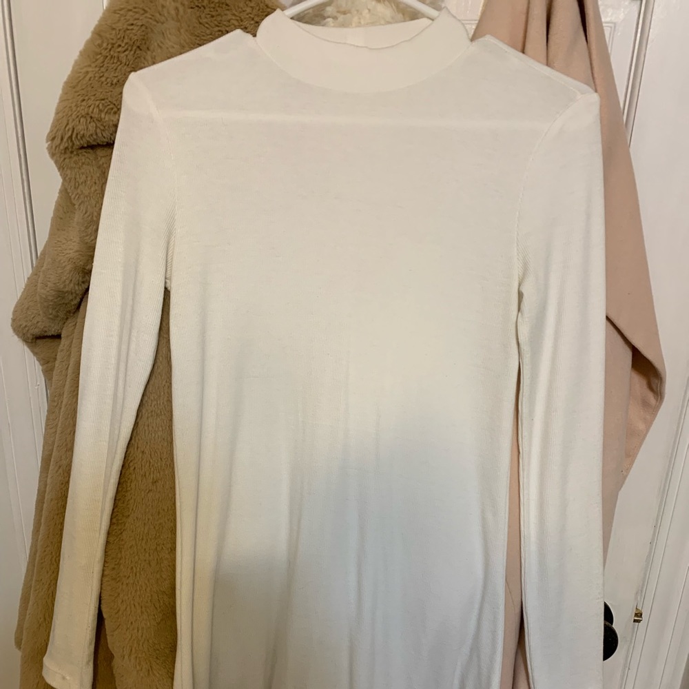 White ribbed cotton dress